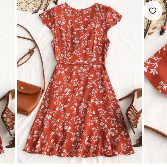 Floral mini wrap dress - Picture 2 of 7